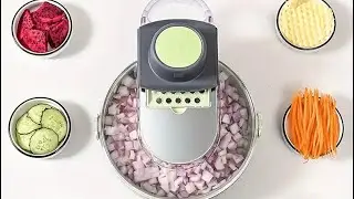 Multifunctional Vegetable Chopper, Onion Dicer, Slicer, and Shredder with 9 Stainless Steel Blades,