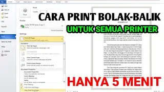 Cara Print Bolak Balik Word | Di Semua Printer
