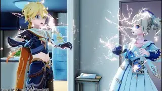 【MMD Genshin Impact】Body Switching【Barbara and Aether】【60fps】