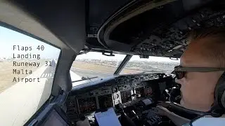 Approach and Flaps 40 landing runway 31 Malta international airport (MLA LMML)