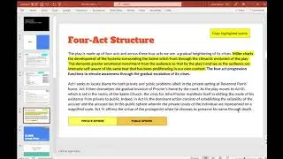 The Crucible Act I Overview - 18/10/21