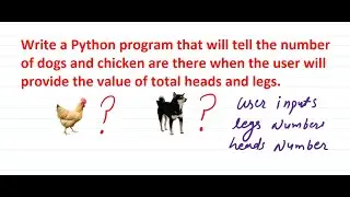 Python program that will tell the number of dogs and chicken According to legs and heads user inputs