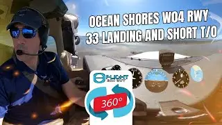 360 Cam: Ocean Shores W04 Rwy 33 Landing and Short T/O