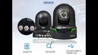 WODWIN Best 4K PTZ Camera - 4K 60fps AI Tracking 12G-SDI NDI HX3 HDMI SDI USB3.0 IP 25X PTZ Camera