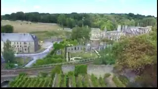 Vignoble de l´Abbaye de Villers de Ville, Brabant, BELGIUM. VINEYARDS AND DRONE