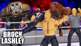 WWE BROCK LESNAR VS BOBBY LASHLEY ACTION FIGURE REBOOKED MATCH!!