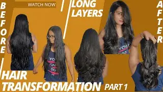 🔥 LONG LAYERS Transformation! Waist length face-framing haircut Part 1 ✂️