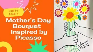 How to draw a Picasso inspired  bouquet of flowers for Mother’s Day!