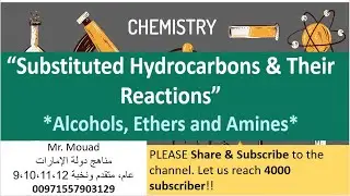 Substituted Hydrocarbons| Lesson 2:  Alcohols, Ethers & Amines @EasyChemistry4all