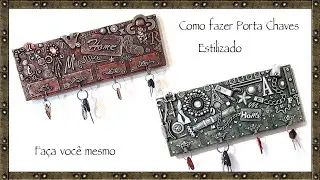 Não jogue fora pequenas pecinhas, faça você mesmo Porta Chaves estilizado