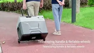 Alpicool ECX30 Portable Car Refrigerator with Battery Handle & Wheel Freezer with USB Port