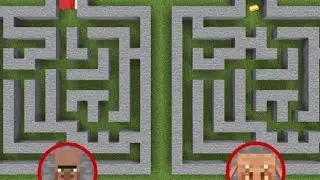 Villager Vs Piglin Maze Run Challenge who will win? ||Minecraft #minecraft #gaming