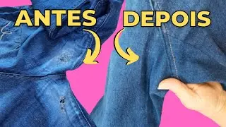 How to fix ripped jeans between the legs | patch