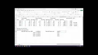 How to calculate nominal and real GDP, GDP deflator, and percentage changes in Excel