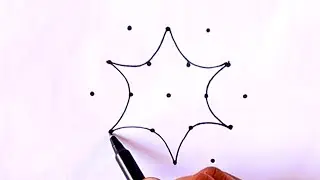 आसान हुआ दीवाली रंगोली बनाना //How to Draw divali Rangoli From 5x3 Dots// Online Daily Muggulu//