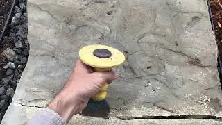 Stone Pathway Paver Hammer and Chisel Cut Split Along Straight Line