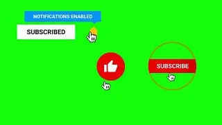 Subscribe Buttons green screen
