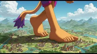 Sonic Blaze the Cat Growth Potion Furry Giantess Feet Muscle Mommy City Butt Crush AI Fanart