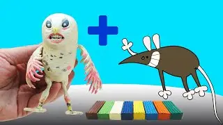 Cartoon Mouse and Humanoid Owl made of plasticine | Sculpting Trevor Henderson's creations