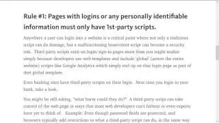 Rules for 3rd-Party Web Scripts