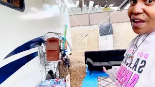 Living full time in a Rv || It’s Gonna rain! || rain proofing my outside stuff