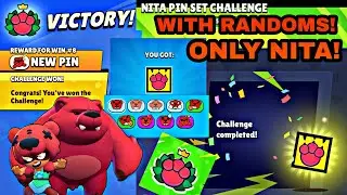 I COMPLETED NITA PIN SET CHALLENGE USING ONLY NITA WITH RANDOMS | CHALLENGE WON | ALT ID #brawlstars