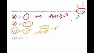 Mean Value Theorem Multiple Choice Problem - AP Calculus AB