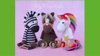 Амигуруми-лошадка, зебра, единорог. How to knit amigurumi horse.Пряжка. Сборка( глаза, уши, грива).