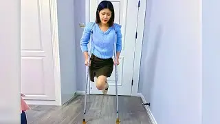 Lovely Amputee Girl Trying to Stand Up & Walk #2