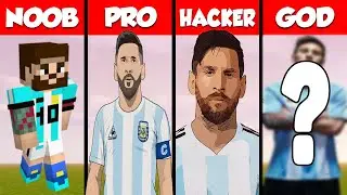 Minecraft Messi PIXEL ART CHALLENGE - NOOB vs PRO vs HACKER vs GOD