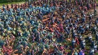 LIZARDMEN and EMPIRE vs CHAOS - Total War Warhammer cinematic battle