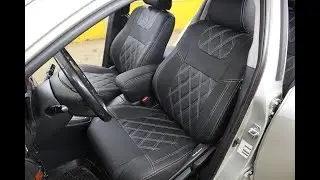 Чехлы на Toyota Avensis 2 (седан) - экокожа с ромбами