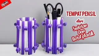 Tempat Pensil dari Sedotan dan Botol Bekas | Ide kreatif dari Barang Bekas