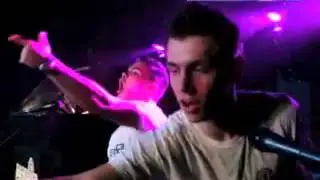 Sometimes AJ falls off the stage