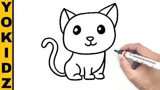 How to draw a Cat | Cat drawing Easy