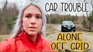 I Crashed My Car Trying to Go Fishing (Again) | Solo Off-Grid Wilderness Adventure in Maine