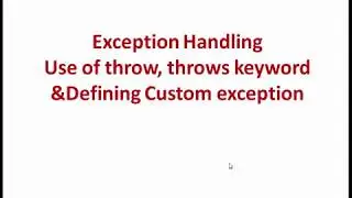 Exception Handling Part -2