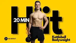 20 Min Kettlebell + Bodyweight HIIT | Intense Full Body Workout | Superset & Triple Bundles