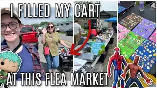 FILLING MY CART At This FLEA MARKET! | Action Figures, Disney, Funko, Pokémon + MORE!