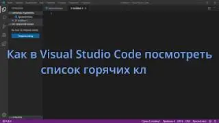 Как в Visual Studio Code посмотреть список горячих клавиш