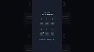 CSS Menu bar for Fronted Developer  | CSS Burger Animation Using html  & css |  