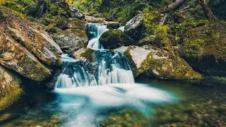 Relaxing waterfall sounds for stress relief - 4K Nature, Relaxing and Meditation music for sleep,