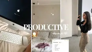 PRODUCTIVE DAY IN MY LIFE | birthday prep, getting back into routine & romanticising life 🫧🤍🪩