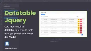 Cara Menambahkan Datatable pada Table HTML Part 4 #viralvideos #tutorial #programming