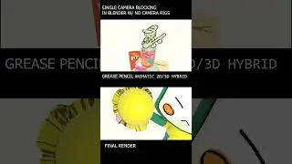 2D/3D Blender Grease Pencil Storyboard Animatic vs. Final Render Musubibi