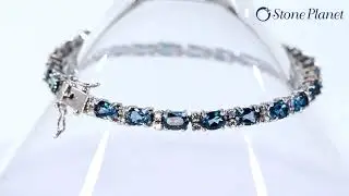 Silver bracelet with London Topaz