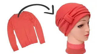 Why to buy a hat if you can sew a handmade one out of an old sweater!