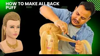 How to make all back puff hairstyles   All back puff kaise banaye   wedding hairstyle for bridal