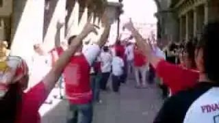 Aficionados del Sevilla - Final de la Copa del Rey en Madrid 2007