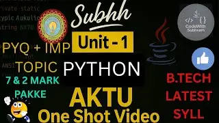 🔥 Python Unit 1 One-Shot | Notes + PYQs | Complete Exam Prep
